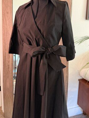 Miusol Black Faux Wrap Dress 2XL Fit & Flare Belted LBD